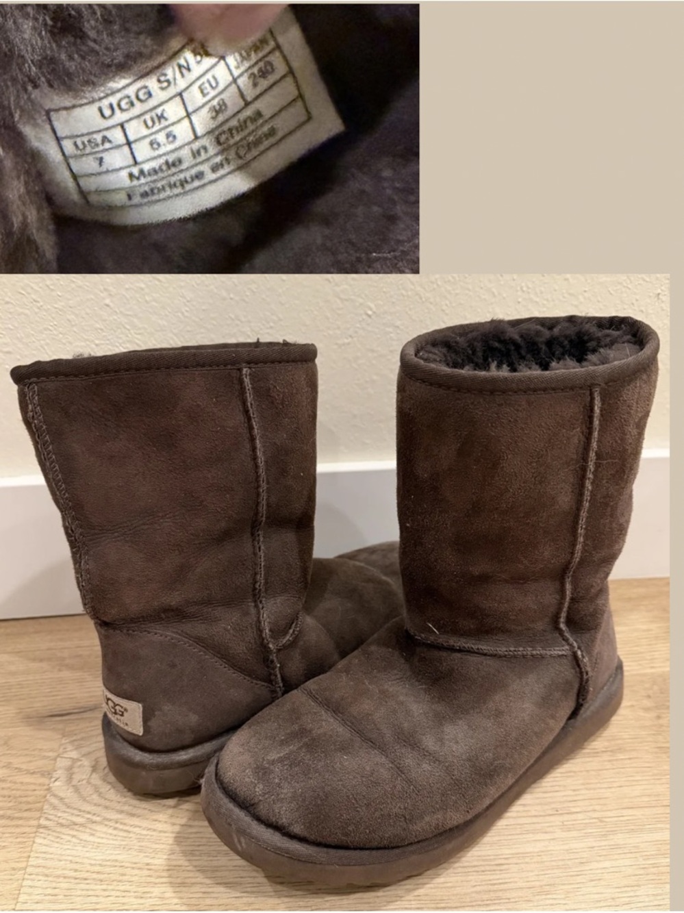 UGG Chocolate Brown Suede Classic Mid-Calf Boots